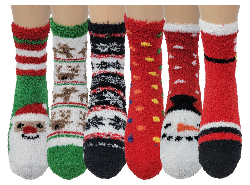 Warm festive slipper socks – red and Different Touch non-skid fuzzy socks – perfect for winter comfort and gifting