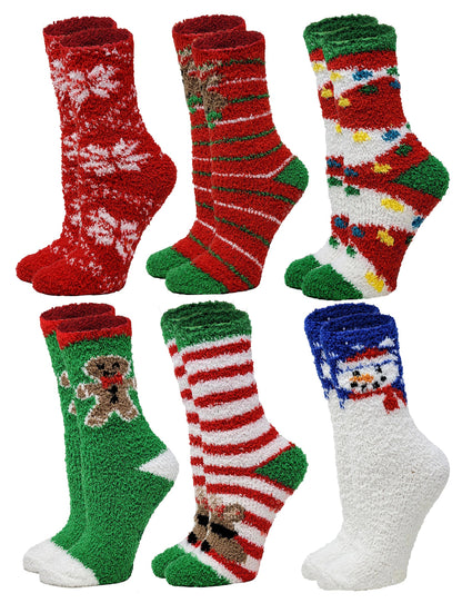 Christmas gift fuzzy socks – soft unisex anti-slip footwear for home