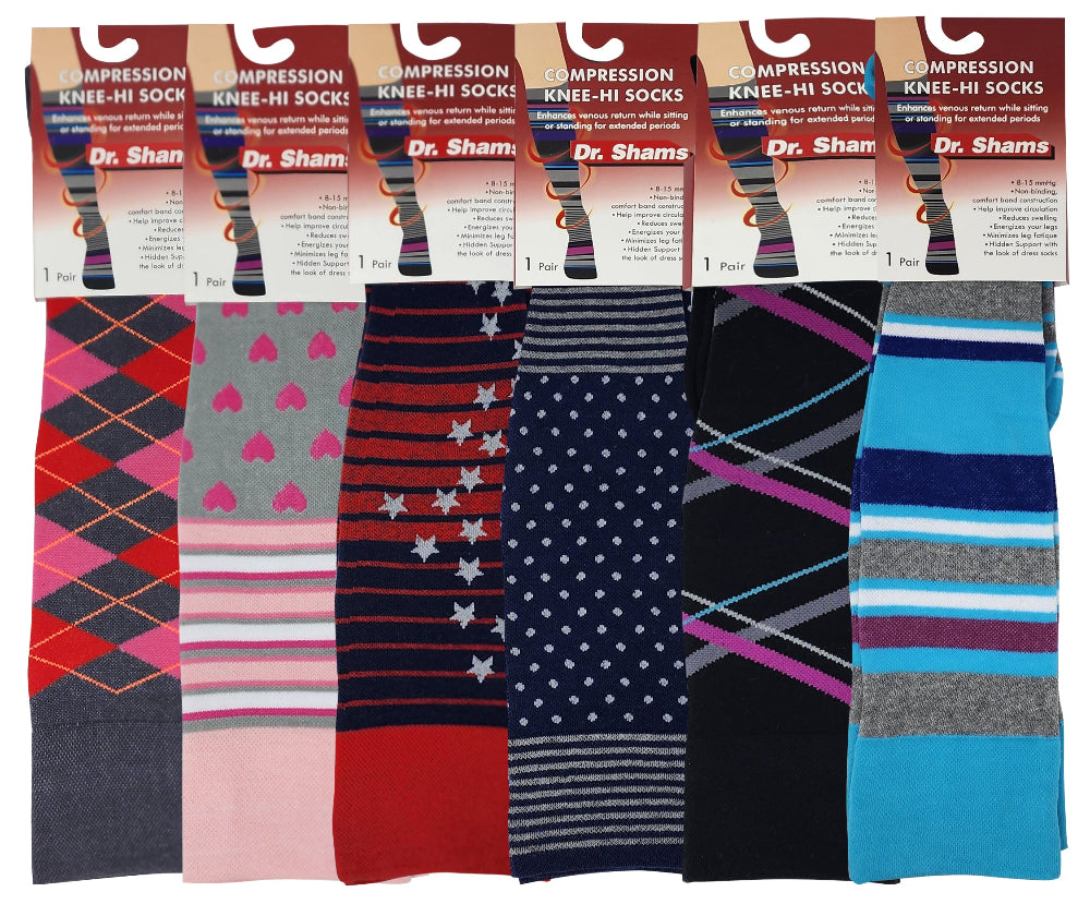 Graduated compression socks for women – 8–15 mmHg knee-high support