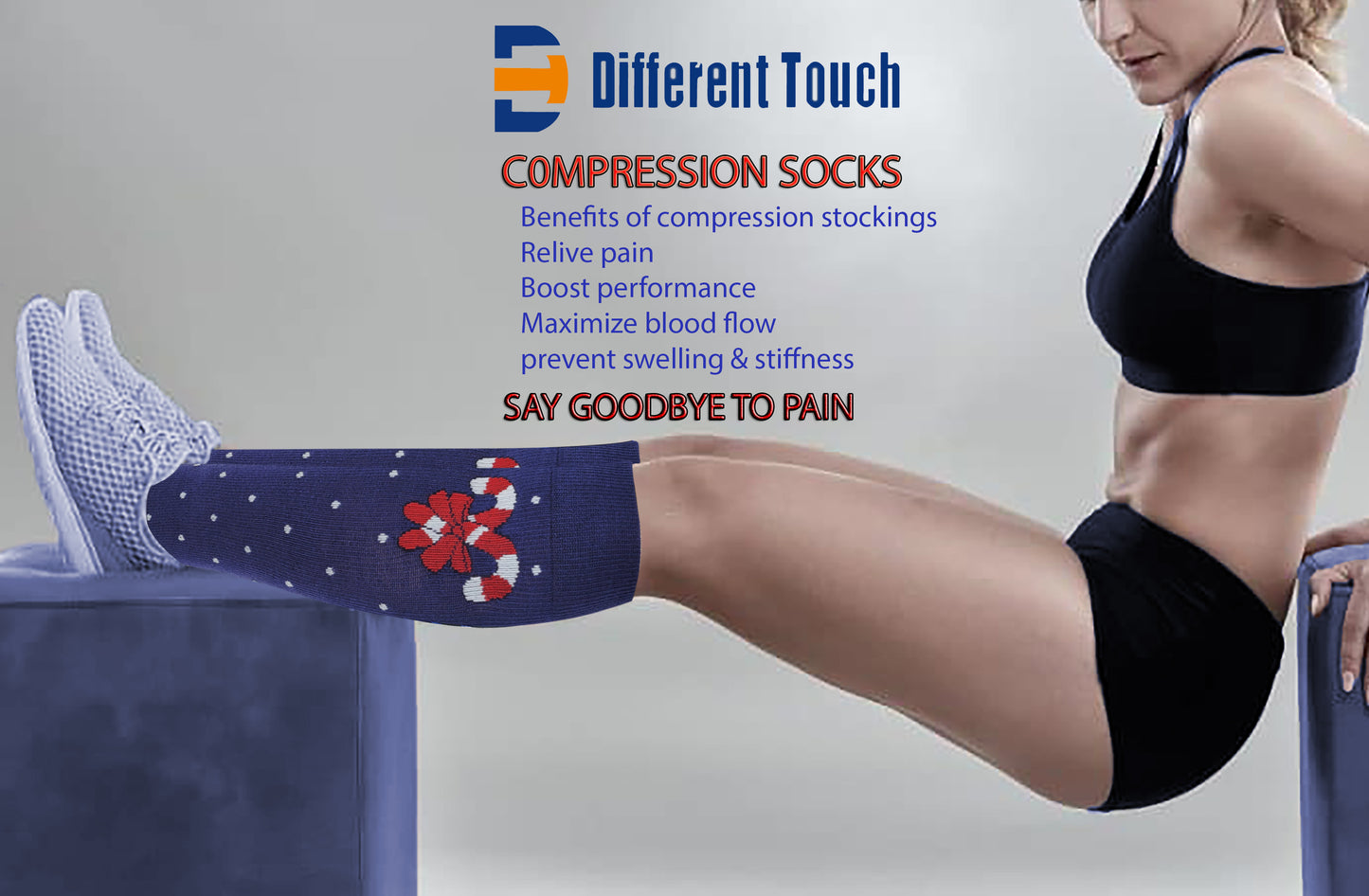 Women’s Christmas Compression Knee High Socks | 8–15 mmHg | Festive Designs (1 Pair)