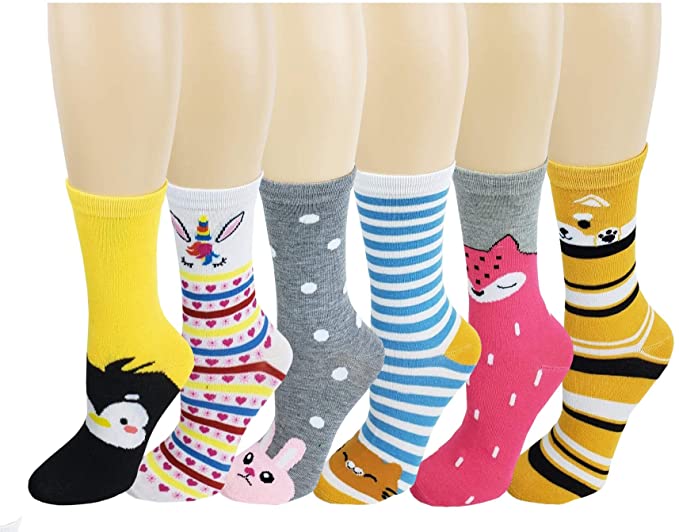 Six-pair pack of women’s animal print socks