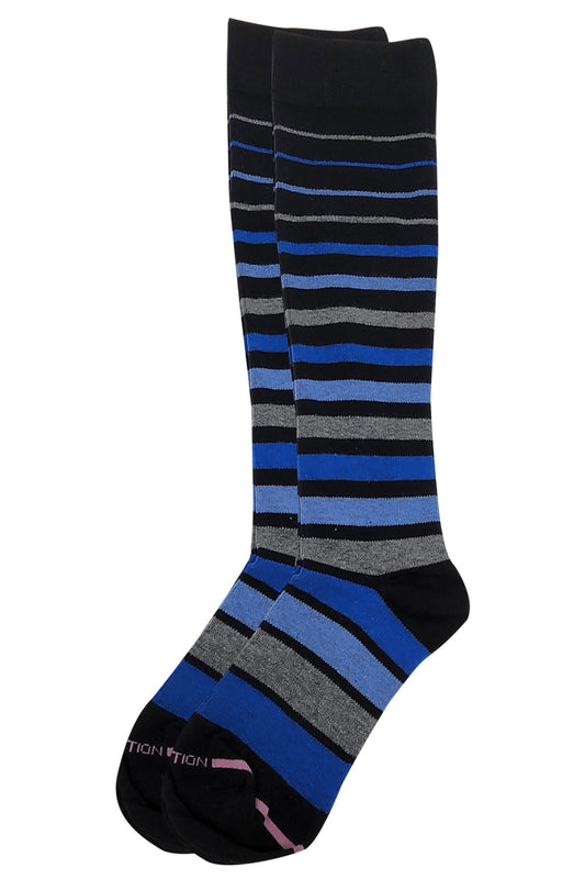 Women’s knee-high block stripe compression socks