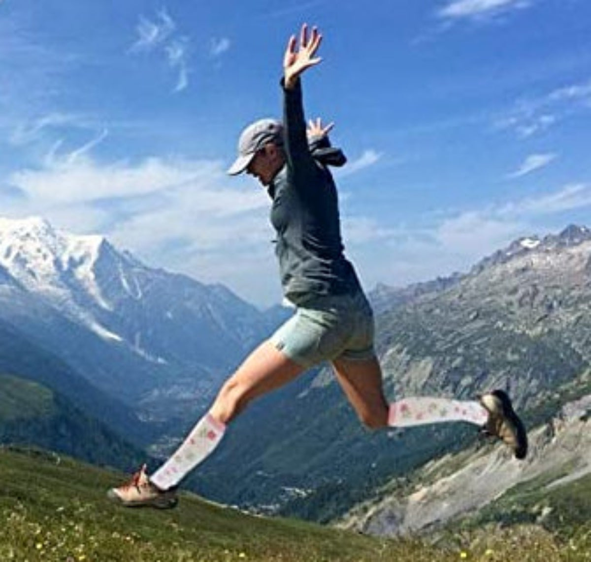 Knee-high compression socks for women helping reduce leg fatigue.